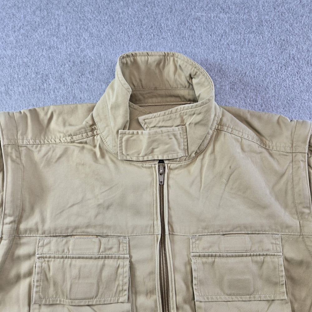 Vintage Lauren Ralph Lauren Jacket Womens M Beige Cotton Twill Military Zip - Picture 2 of 16